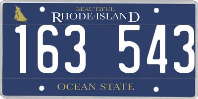 RI license plate 163543