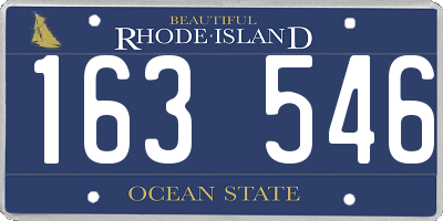 RI license plate 163546