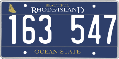 RI license plate 163547