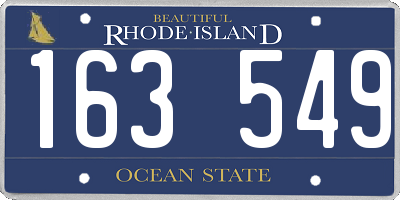 RI license plate 163549