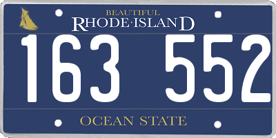RI license plate 163552