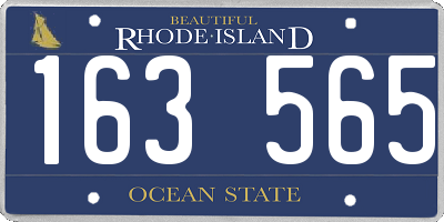 RI license plate 163565