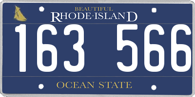 RI license plate 163566
