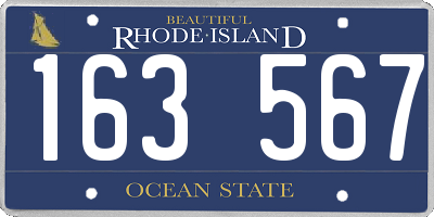 RI license plate 163567