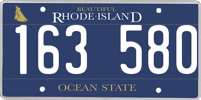RI license plate 163580