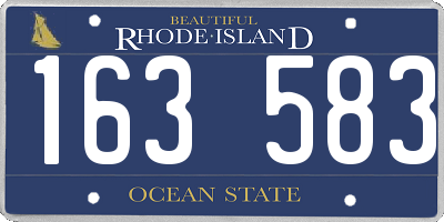 RI license plate 163583