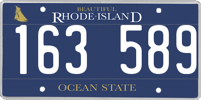 RI license plate 163589