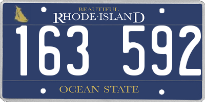 RI license plate 163592