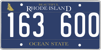 RI license plate 163600