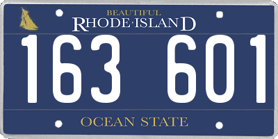 RI license plate 163601