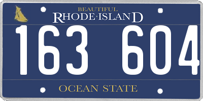 RI license plate 163604