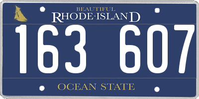 RI license plate 163607