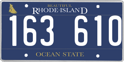 RI license plate 163610