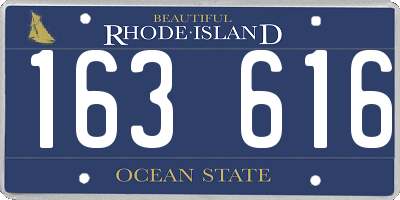 RI license plate 163616