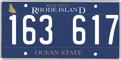 RI license plate 163617