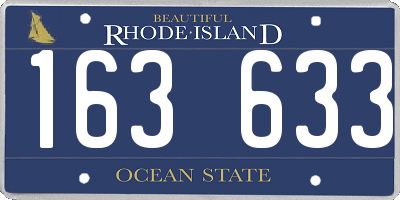 RI license plate 163633