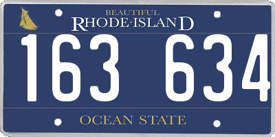 RI license plate 163634