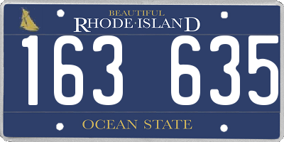 RI license plate 163635