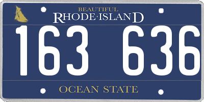 RI license plate 163636
