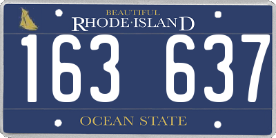 RI license plate 163637