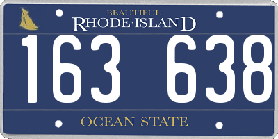 RI license plate 163638