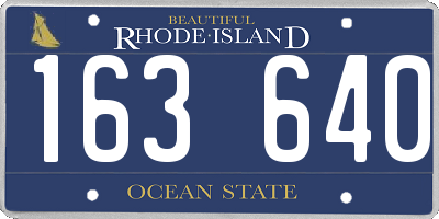 RI license plate 163640