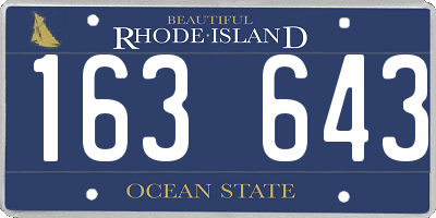 RI license plate 163643