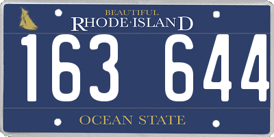 RI license plate 163644