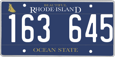 RI license plate 163645