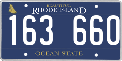 RI license plate 163660