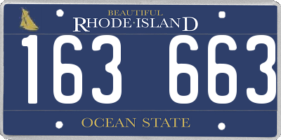 RI license plate 163663