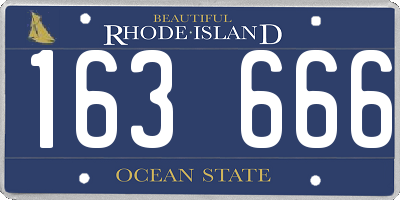 RI license plate 163666