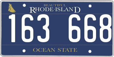 RI license plate 163668