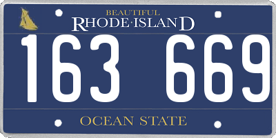 RI license plate 163669