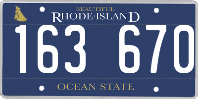RI license plate 163670