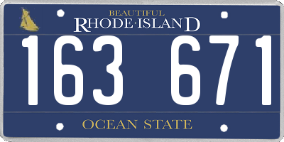 RI license plate 163671