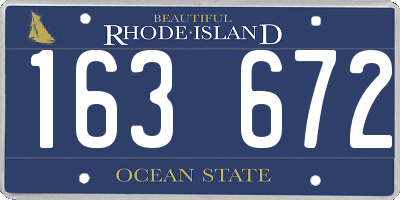RI license plate 163672