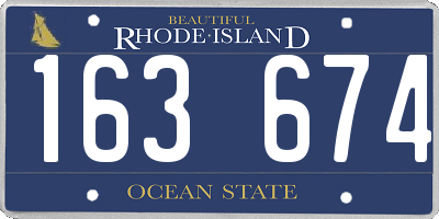 RI license plate 163674