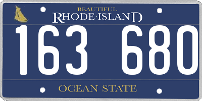 RI license plate 163680