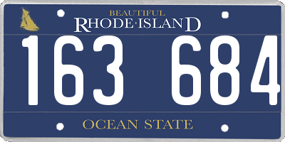 RI license plate 163684