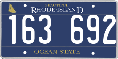 RI license plate 163692
