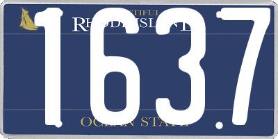RI license plate 1637