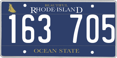 RI license plate 163705