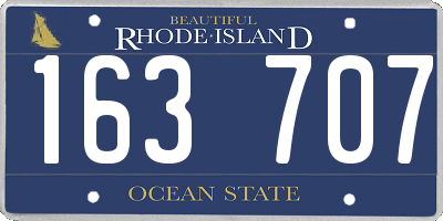 RI license plate 163707