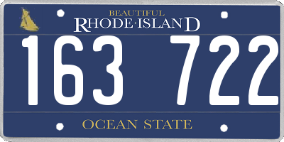 RI license plate 163722