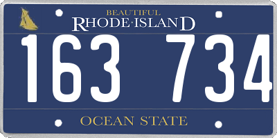 RI license plate 163734