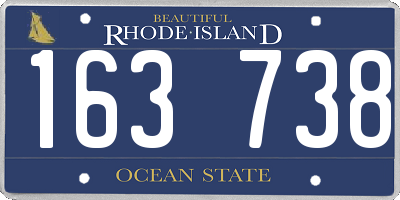 RI license plate 163738