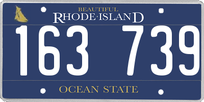 RI license plate 163739