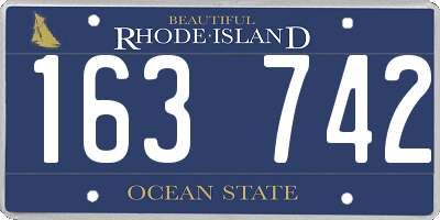 RI license plate 163742
