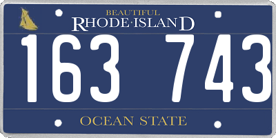 RI license plate 163743